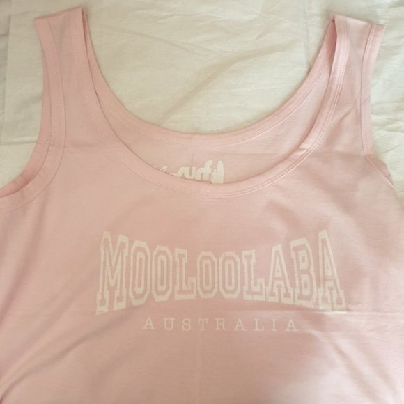 BTF Between the Flags AU-14 Pink Sleeveless Singlet Top Tee 100% Cotton NWOT - Picture 7 of 10